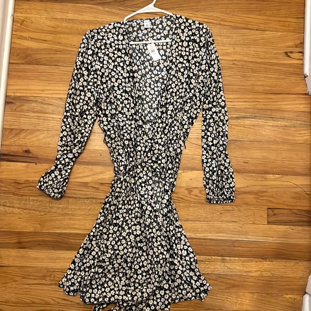 Long sleeve wrap dress